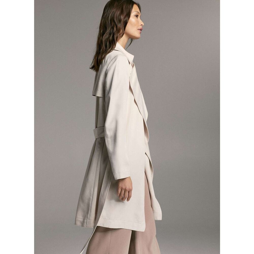 Aritzia Babaton Maximo Trench Coat XS Belted Drapey minimalist classic academia - Picture 5 of 11